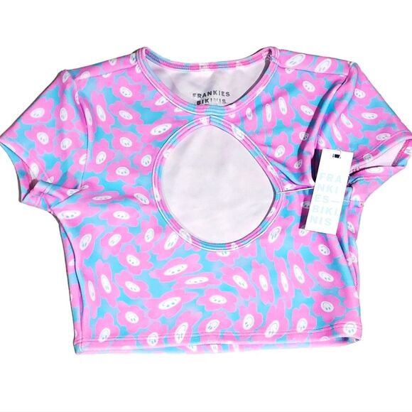 Frankies Bikinis Bree Terry Bikini Crop Top Daisy Dreams  Medium - Picture 4 of 7
